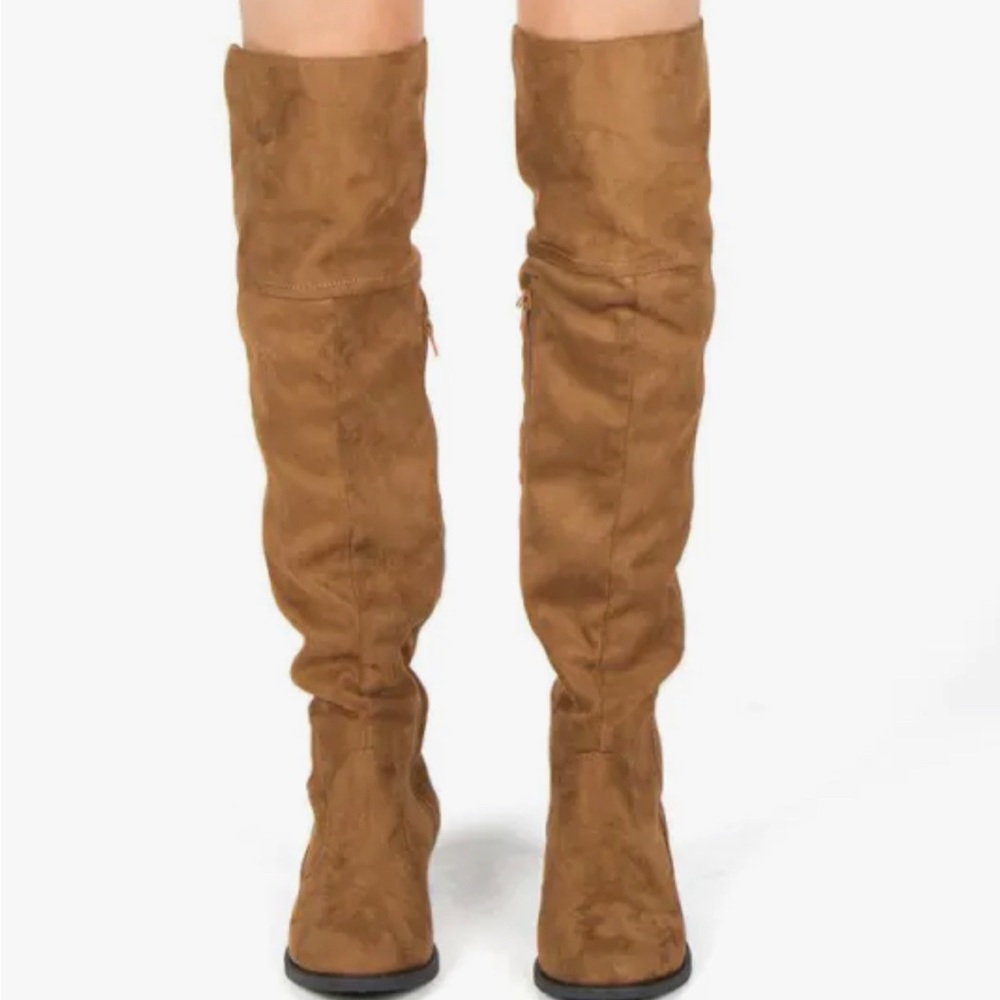 Qupid Zion-17bxxx Coffee Suede Knee High Boots w/ Box Size 9